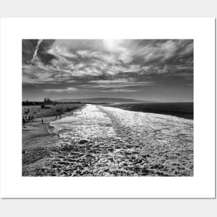 Hermosa Beach, black and white photo Posters and Art